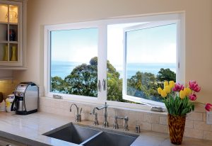 Picture of a beautiful modular bathroom with the park facing window
